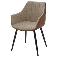 Стул BELINDA (2 штуки) / Бежевый меланж, велюр, черный металлический каркас / М-Сити для кухни, для гостиной / FC-05 / MF-05 / M-City