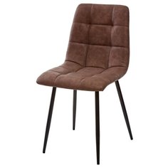 Стул CHILLI (1 шт.) / коричневый винтаж, ткань микрофибра, PU, черный металлический каркас / М-Сити для кухни, для гостиной / RU-05 / M-City