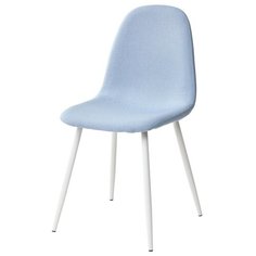 Стул CASSIOPEIA (4 штуки) / Серо-голубой, ткань, белый металлический каркас / М-Сити для кухни, для гостиной / G064-38 / M-City