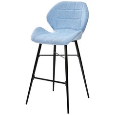 Барный стул MARCEL ( 2 штуки) / небесно-голубой, ткань, черный металлический каркас / стул М-Сити для кухни, для гостиной, для бара / TRF-10 / М-City