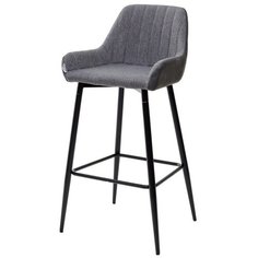 Барный стул PUNCH ( 2 штуки) / серый кварц, экокожа антрацит, черный металлический каркас / стул М-Сити для кухни, для гостиной / TRF-09 / RU-08 / M-City