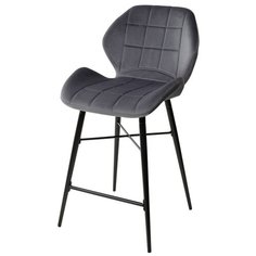 Полубарный стул MARCEL GREY ( 2 штуки) / Серый, велюр, черный металлический каркас / стул М-Сити для кухни, для гостиной / BLUVEL-14 / М-City