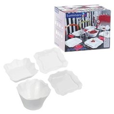 Набор посуды столовый, 19 предметов, белое стекло, Authentic White, LUMINARC, E6197