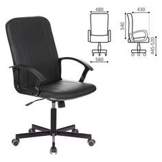 Кресло офисное BRABIX "Simple EX-521", компактная упаковка, экокожа, черное, 532103