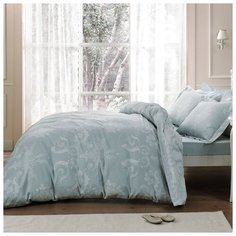 Комплект постельного белья Tivolyo home ARREDO deluxe бирюзовый Евро