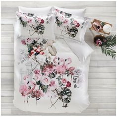 Комплект постельного белья Tivolyo home FLAMINGO deluxe Евро