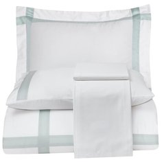Комплект постельного белья Tivolyo home BANDA NAKISLI deluxe крем-бирюзовый (семейный)