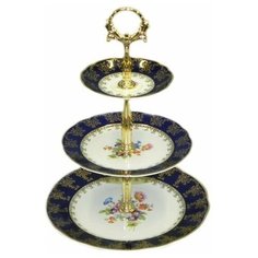 Этажерка 3-х ярусная Leander "Мэри-Энн /Полевой цветок /Кобальт" (15, 19, 25 см) / 084167