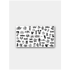 Слайдер (водные наклейки) для дизайна ногтей FN492 Граффити Мультики FOR Nails