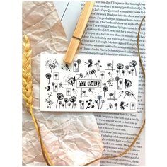 Слайдер (водные наклейки) для дизайна ногтей FN161 Цветы Одуванчики FOR Nails