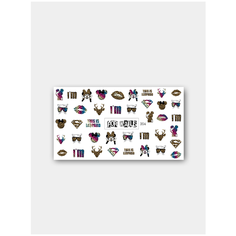 Слайдер (водные наклейки) для дизайна ногтей FN354 Микки Маус Леопард FOR Nails