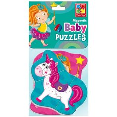Мягкие магнитные пазлы Vladi Toys Baby puzzle "Фея и единорог" 2 картинки, 7 эл., VT3208-24