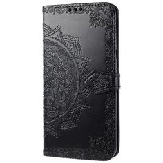 Чехол портмоне подставка для Samsung Galaxy S21 Plus с декоративным тиснением на магнитной защелке черный 100gadgets