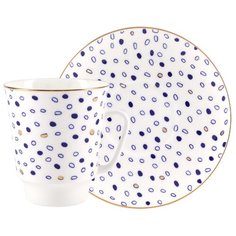 Чашка с блюдцем кофейная. Императорский фарфоровый завод. Форма Майская. Рисунок Glare. 165 мл.