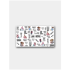 Слайдер (водные наклейки) для дизайна ногтей FN440 Слова Мать Ребенок FOR Nails