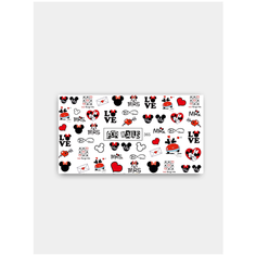 Слайдер (водные наклейки) для дизайна ногтей FN365 Микки Маус, Минни Маус, Любовь FOR Nails