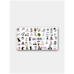 Слайдер (водные наклейки) для дизайна ногтей FN188 мемы FOR Nails