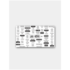 Слайдер (водные наклейки) для дизайна ногтей FN033 Слова FOR Nails