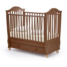 Кроватка Nuovita Sorriso (качалка), продольный маятник темный орех