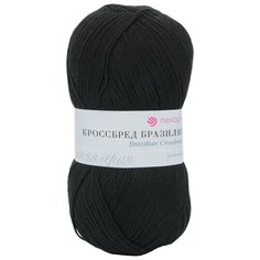 Пряжа Пехорка Кроссбред Бразилии (50%шерсть мериносовая, 50%акрил) (02-Черный) 5 шт