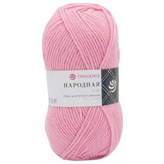 Пряжа Пехорка Народная 100гр. 220м.(30%шерсть, 70%акрил высокообъемный) (20-Розовый) 5 шт