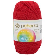 Пряжа Пехорка Детская новинка 50 гр. 200 м. (100%акрил) (06 красный) 10 шт