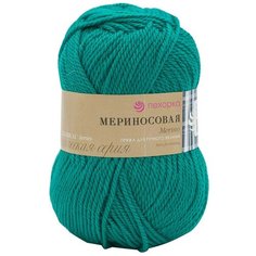 Пряжа Пехорка Мериносовая (50%шерсть, 50%акрил) (511-зеленка) 10 шт