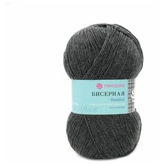 Пряжа Пехорка Бисерная 100гр., 450м. (100% высокообъёмный акрил) (96-Серый меланж) 5 шт