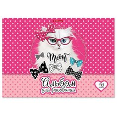 Альбом для рисования ErichKrause Cool Cat 29.7 х 21 см (A4), 120 г/м², 40 л.