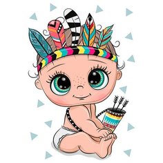 Алмазная мозаика ТМ_Цветной "Маленький индеец" 20x30 премиум (LC043)