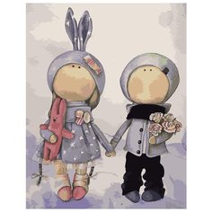 Картина по номерам "Куклы Аня и Ваня", 30х40 см Цветной