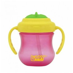 Поильник Lubby "Mini Twist" с трубочкой, от 6 мес., 250 мл полипропилен (розовый)