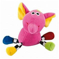 Игрушка CANPOL мягкая подвесная с погремушкой - сумасшедшие животные, 0+ форма: слон цвет: розовый