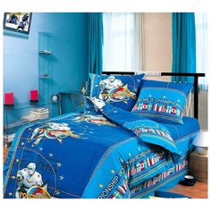 Постельное белье хоккей 1,5 спальный бязь синий Артпостель