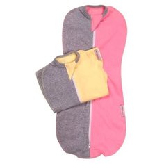 Многоразовые пеленки СуперМаМкет на молнии Меланж 1-3 мес. комплект 2 шт. розовый/желтый