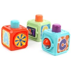 Развивающая игрушка Veld Co интерактивные кубики 91343, красный/зеленый/голубой