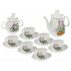 Чайный сервиз Добрушский фарфоровый завод Реванш Лаванда, 6 персон, 14 предм.