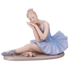 Статуэтка Lefard Mio Angelo Балерина, 9 см бежевый/голубой