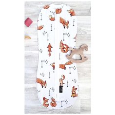 Многоразовые пеленки Mjolk Кокон на молнии Лисички 23249 р.74 белый