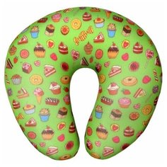 Подушка для шеи Штучки, к которым тянутся ручки Вкусняшки, зеленый