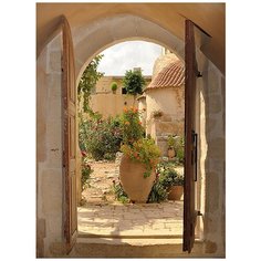 Фотообои Выход во двор 200см*270см,холст Divino