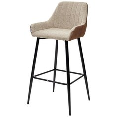 Барный стул PUNCH ( 2 штуки) / бежевый меланж, ткань, черный металлический каркас / стул М-Сити для кухни, для гостиной / FC-05/ MF-05 / M-City
