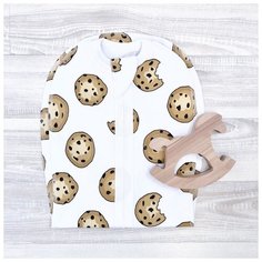 Многоразовые пеленки Mjolk Кокон на молнии Печенье р. 74 белый/коричневый