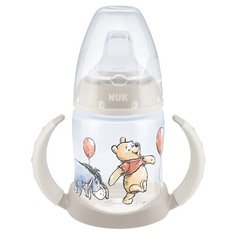 Поильник-непроливайка NUK First Choice Learner Bottle с насадкой из силикона Disney Winnie The Pooh, 150 мл бежевый