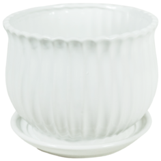 Кашпо для цветов 14 см белое Rettal