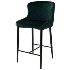 Полубарный стул ARTEMIS BLUVEL-78 GREEN (2 штуки) / зеленый, велюр, черный металлический каркас / стул М-Сити для кухни, для гостиной, для бара / М-City