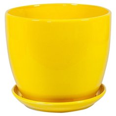 Кашпо для цветов желтое 15*13 см Rettal
