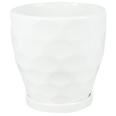 Кашпо для цветов "Круги" 17.5*18 см, цвет белый Rettal