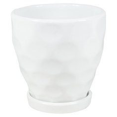 Кашпо для цветов "Круги" 14*15 см, цвет белый Rettal