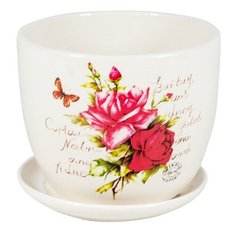 Кашпо для цветов "Цветы" 12*10 см Rettal